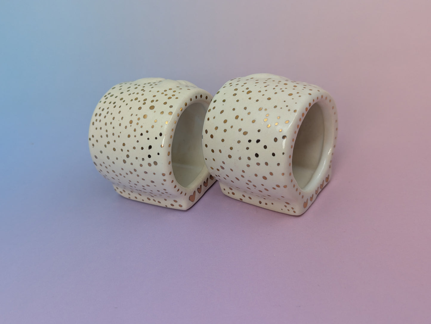 Strawberry Heart Napkin Rings, Pair