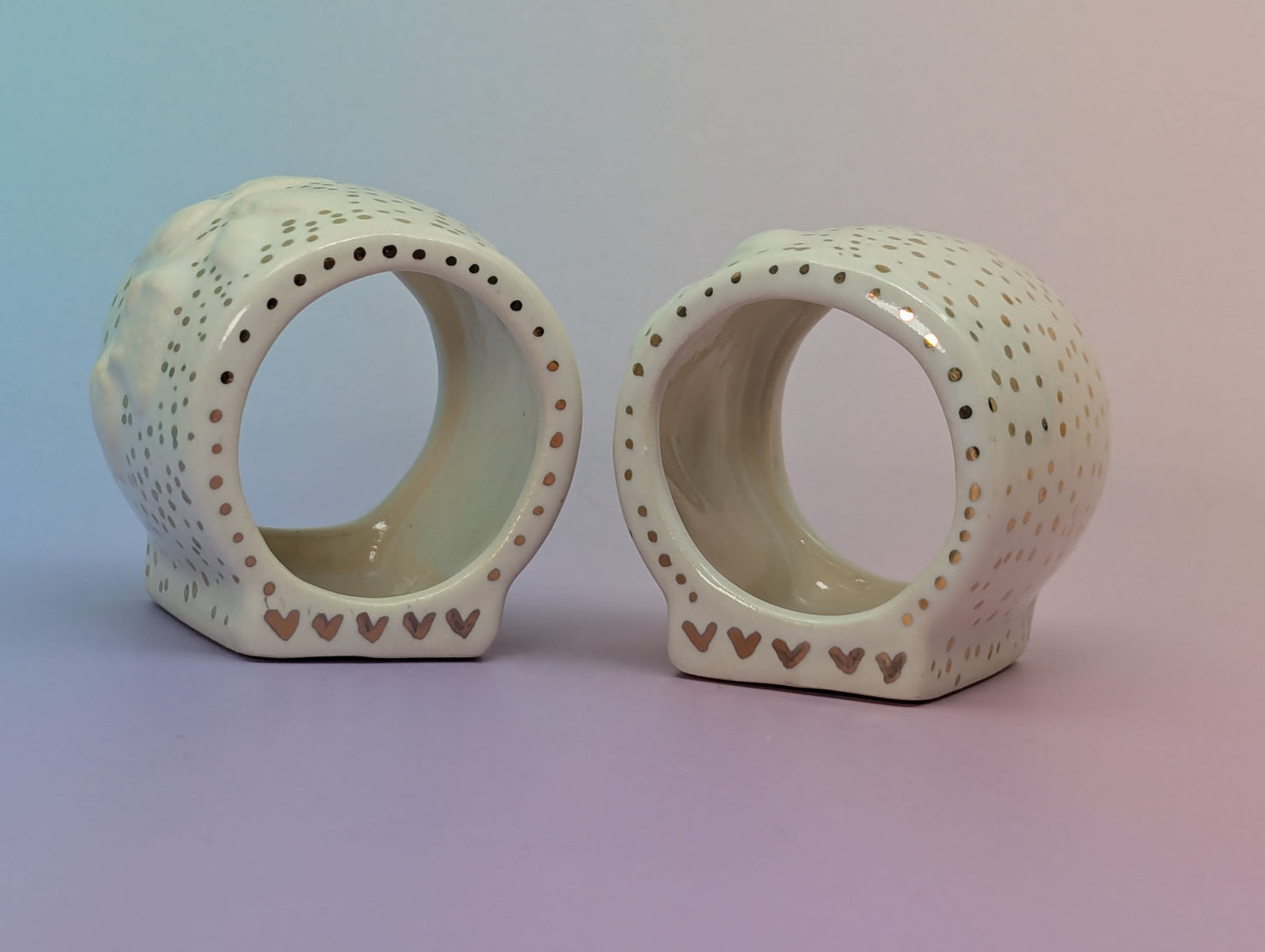 Strawberry Heart Napkin Rings, Pair
