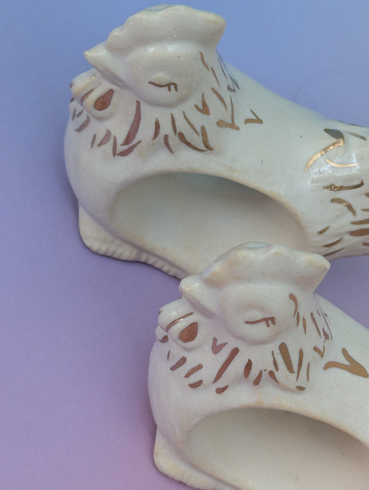 Hen Napkin Rings, Pair