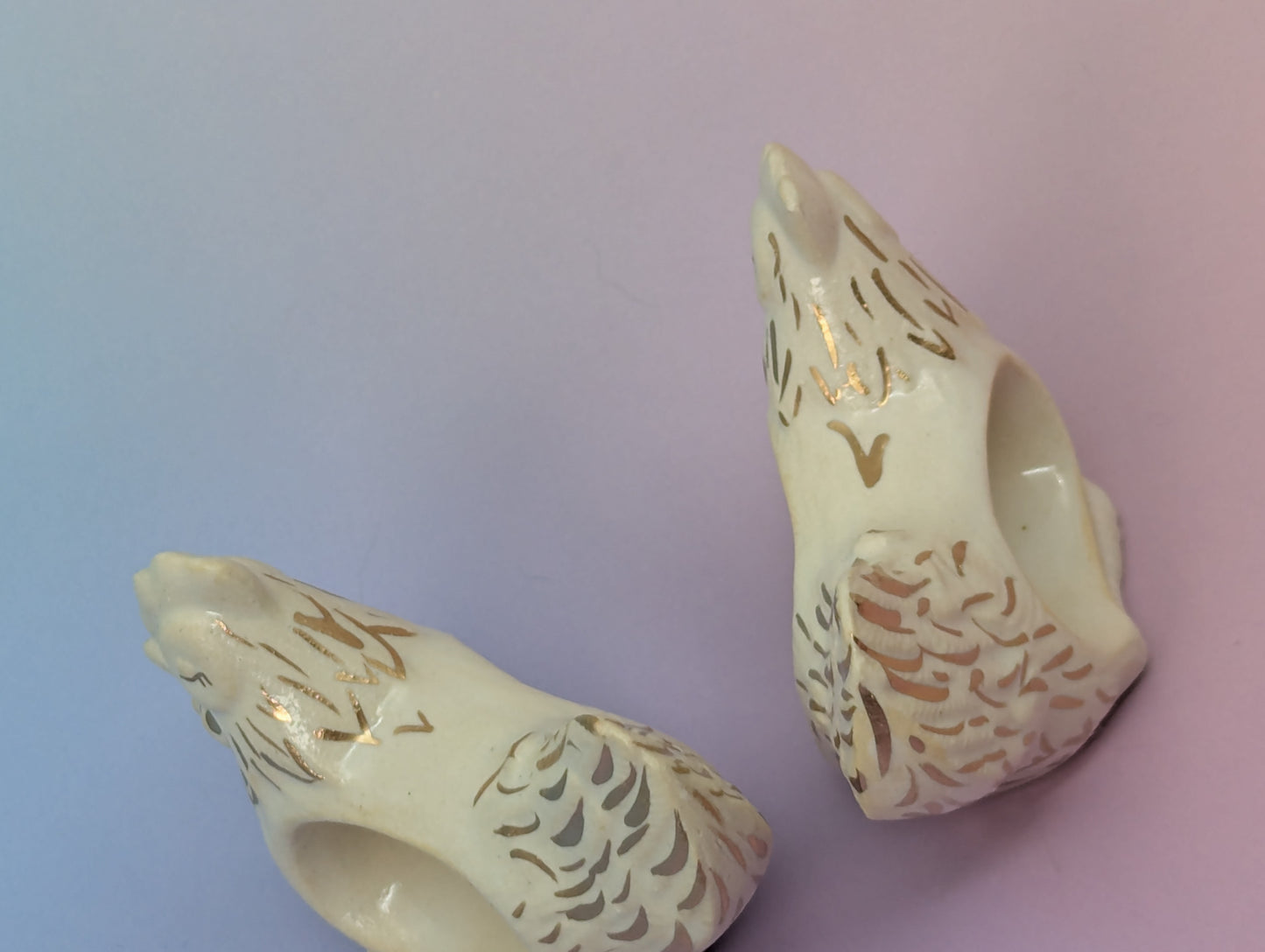 Hen Napkin Rings, Pair
