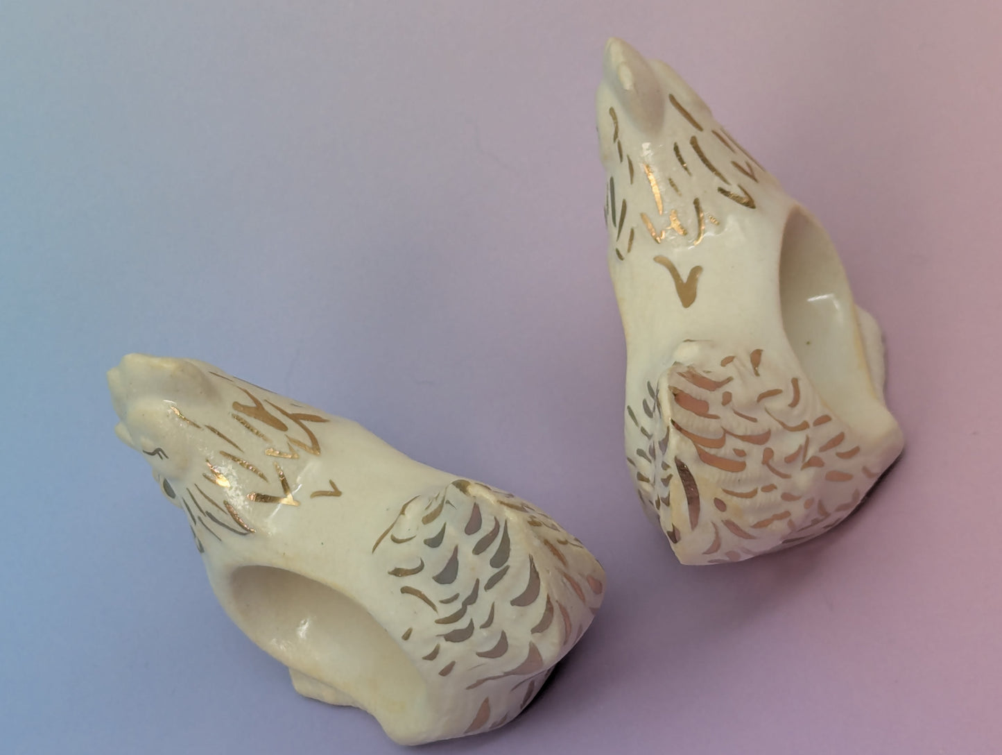 Hen Napkin Rings, Pair