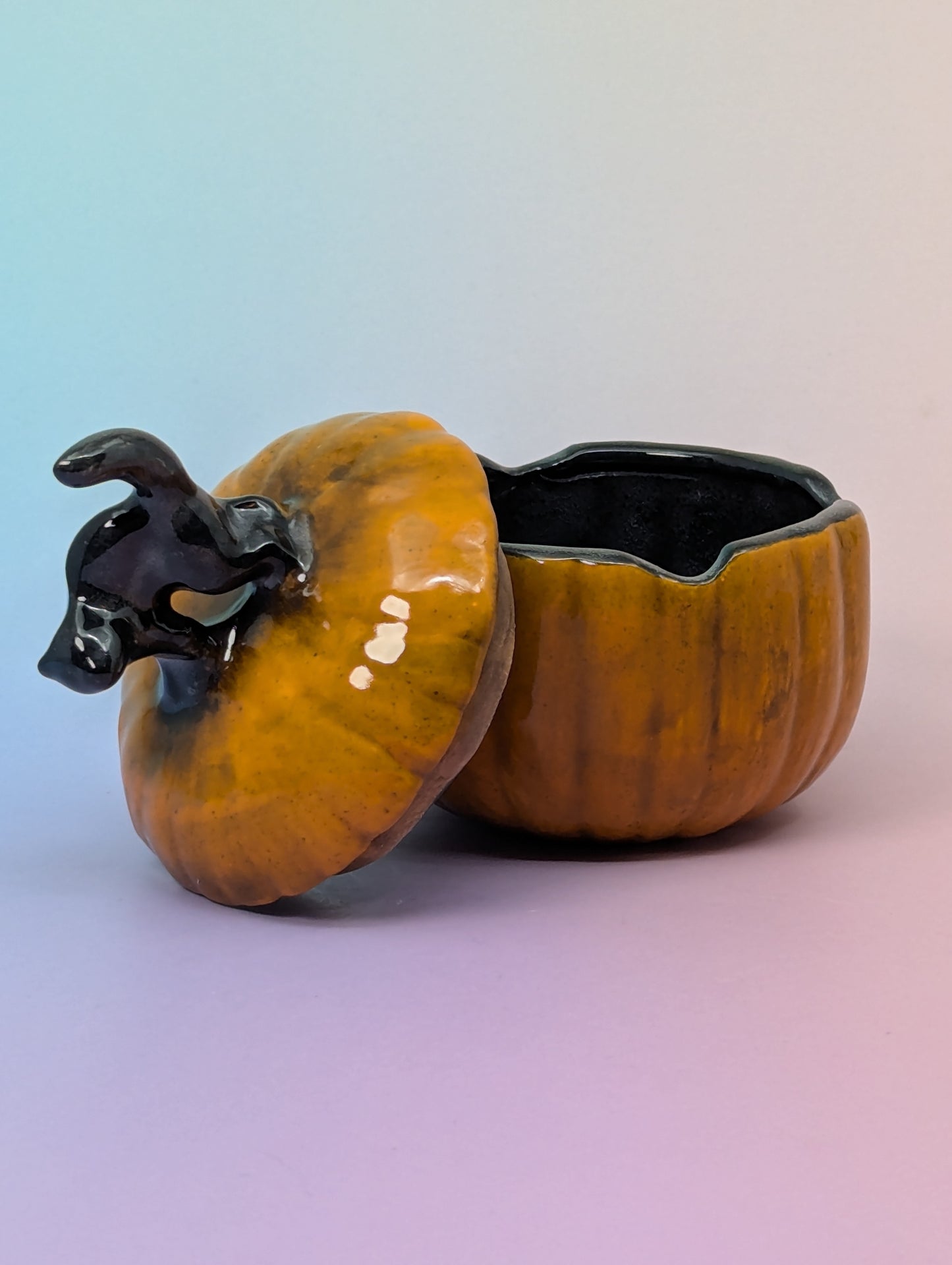 Black Cat on Pumpkin Ashtray