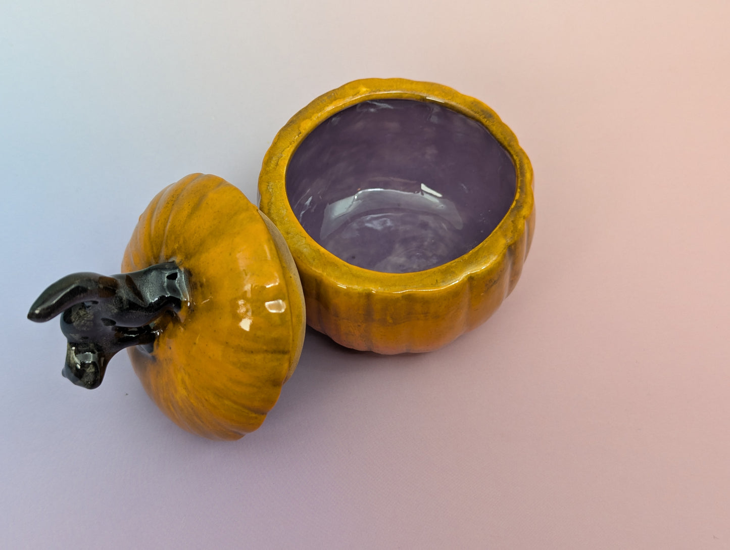 Black Cat on Pumpkin Jar