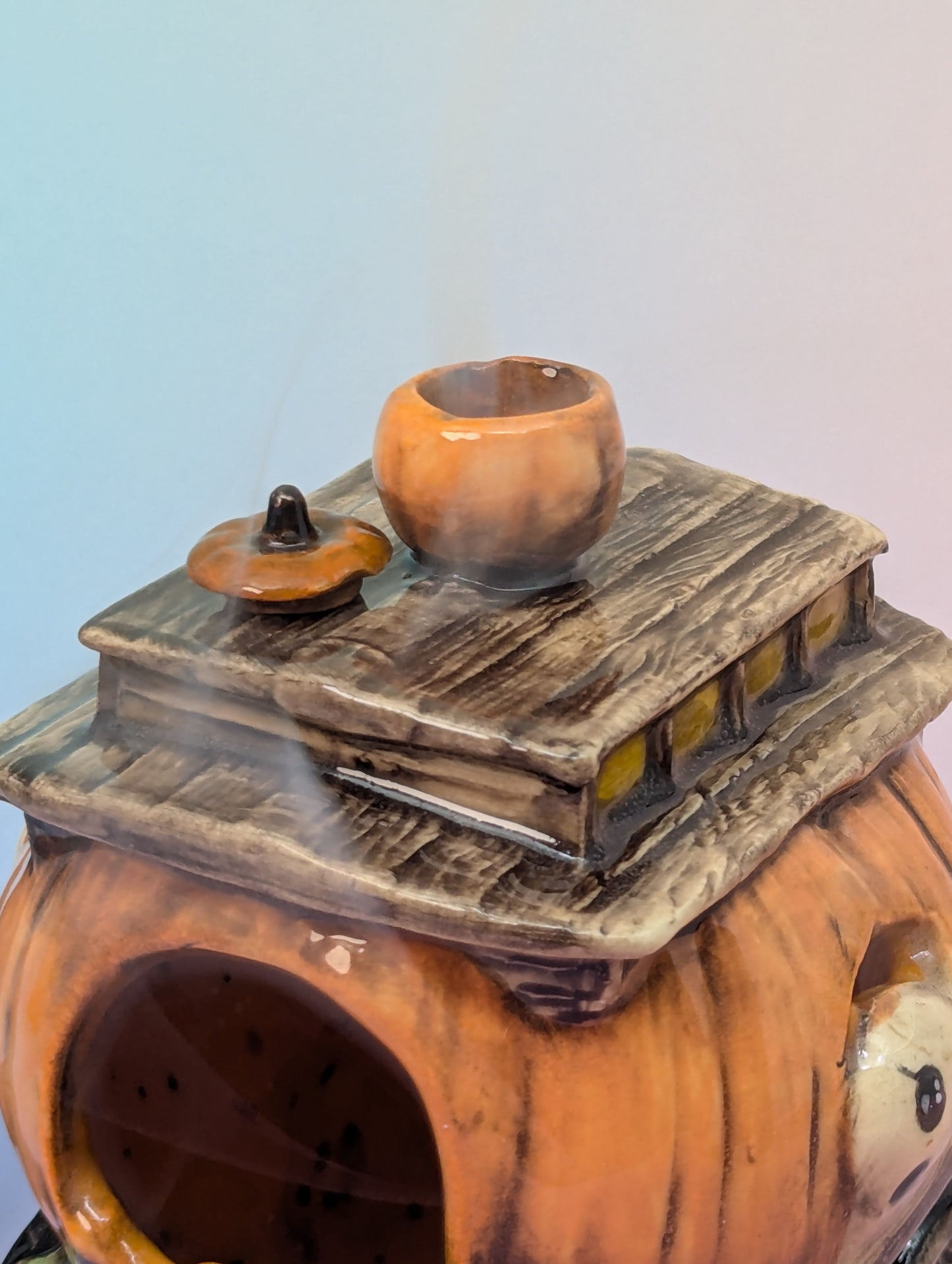 Pumpkin Train Car Ashtray/Incense Burner