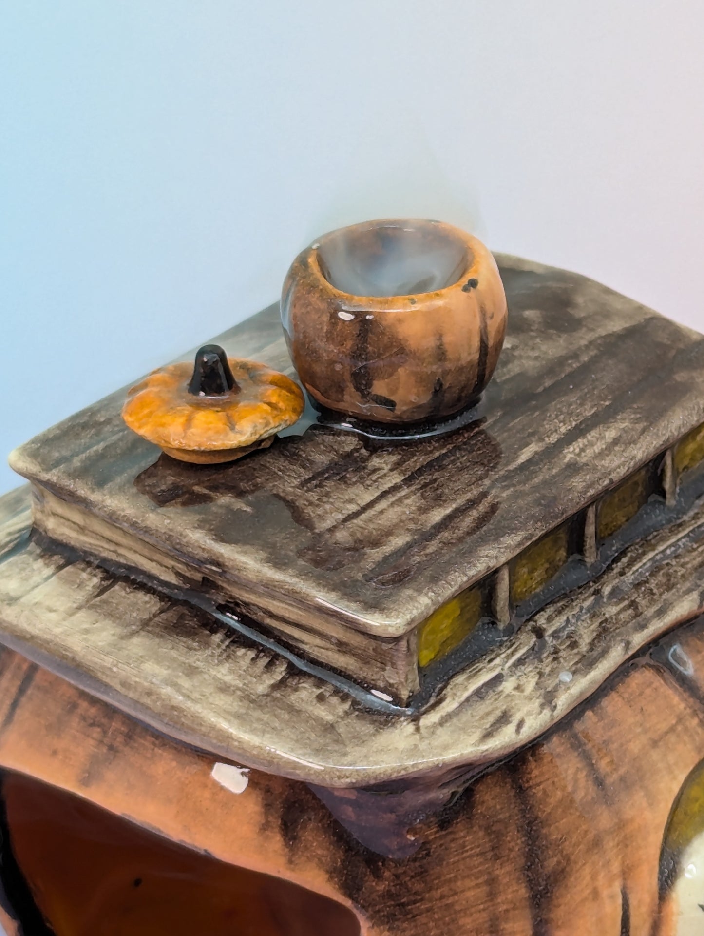 Pumpkin Train Car Ashtray/Incense Burner