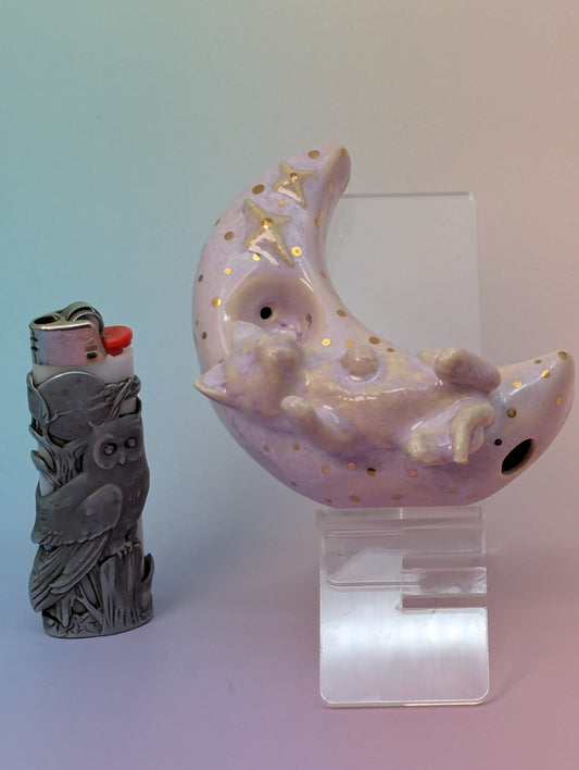 Playful Kitten & Stars Pipe