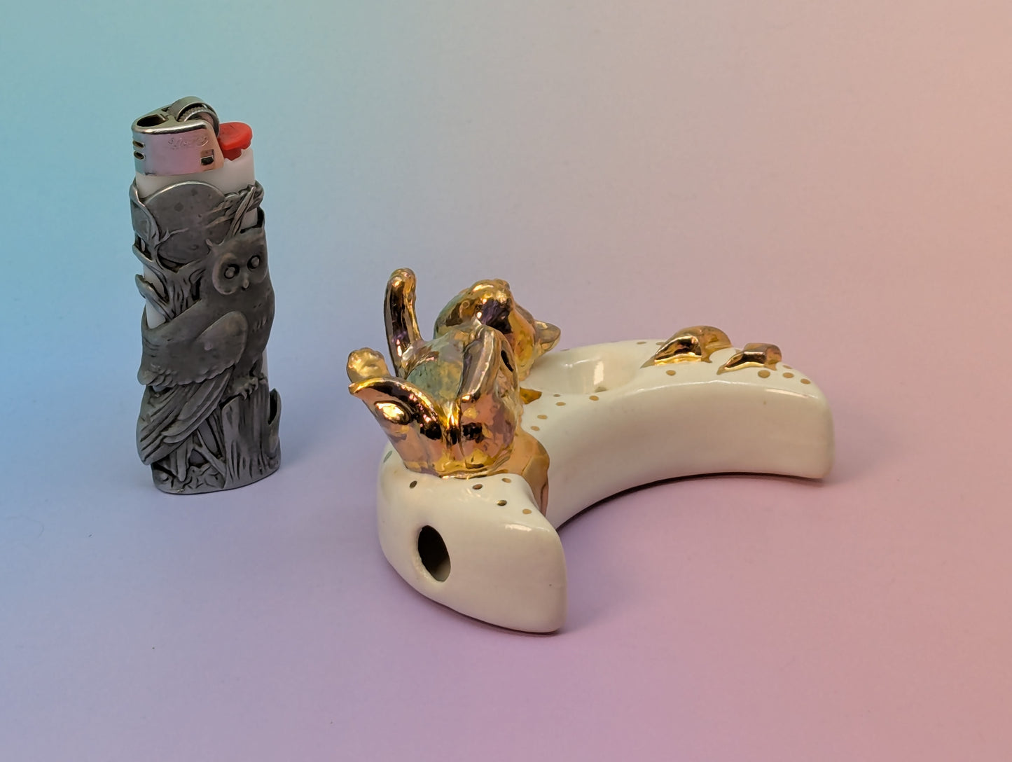 Playful Kitten & Stars Pipe