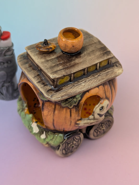 Pumpkin Train Car Ashtray/Incense Burner