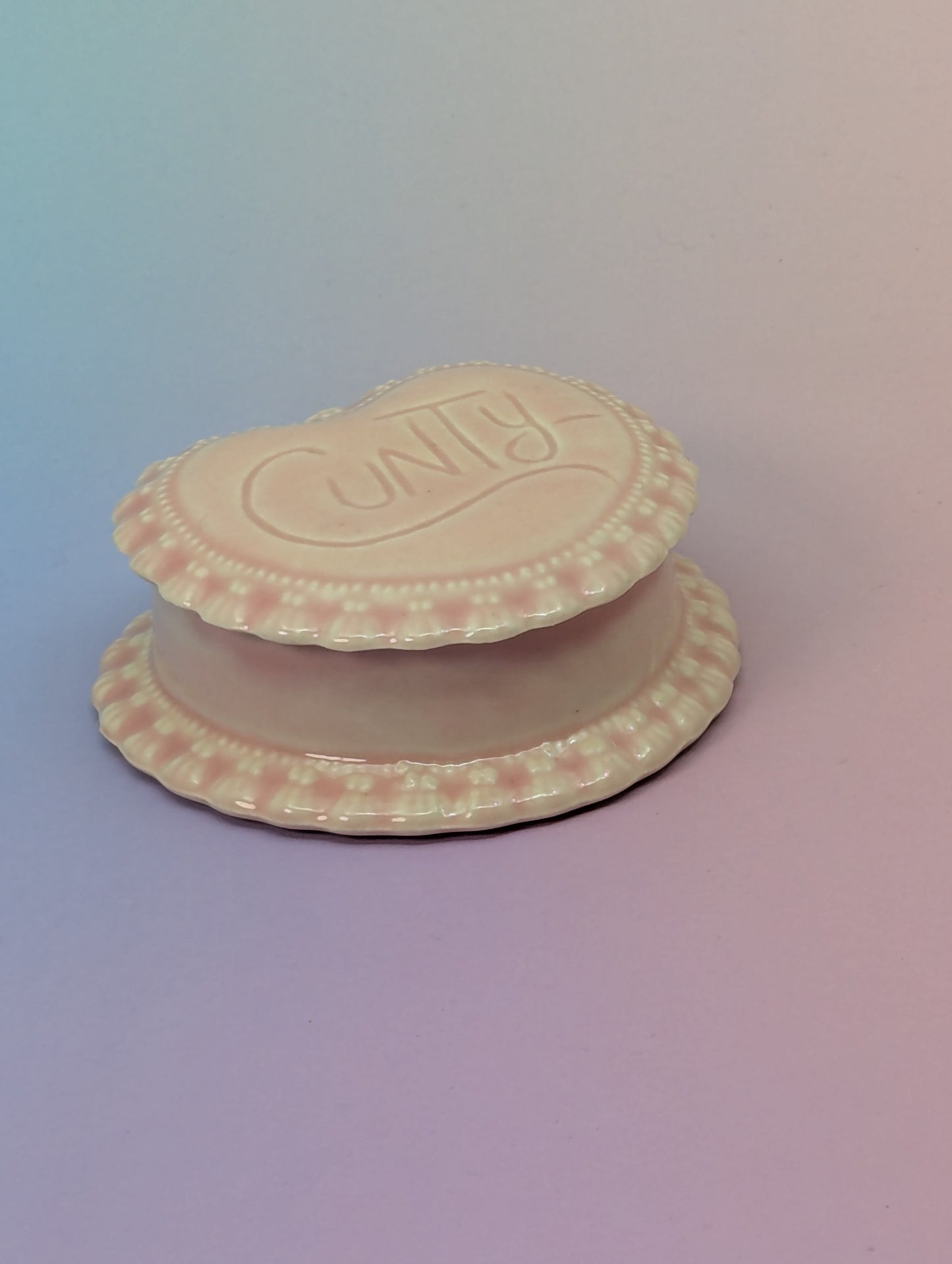Cunt Frilled Heart Pillbox