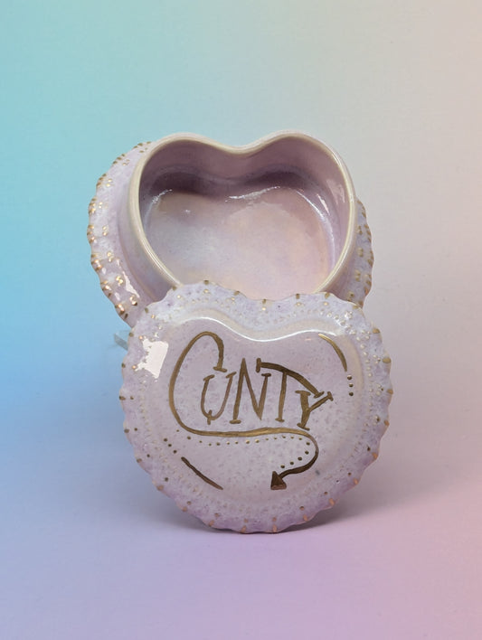 Cunt Frilled Heart Pillbox