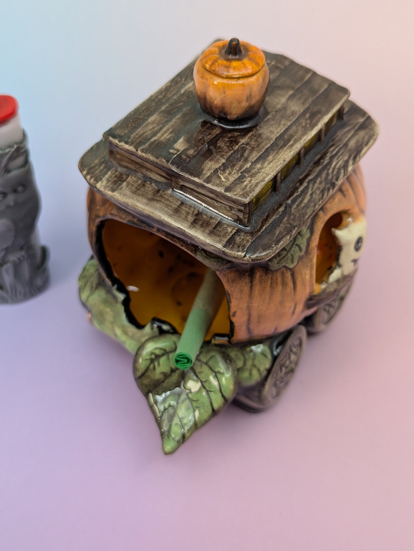 Pumpkin Train Car Ashtray/Incense Burner
