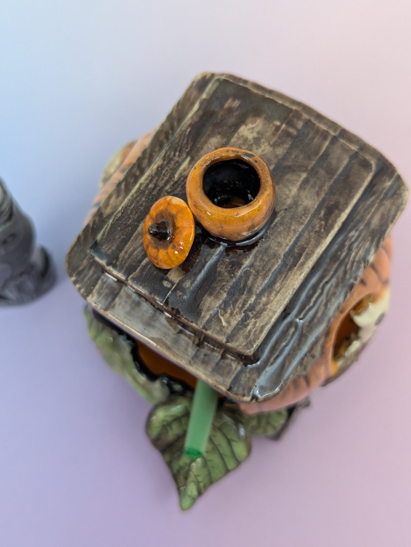 Pumpkin Train Car Ashtray/Incense Burner