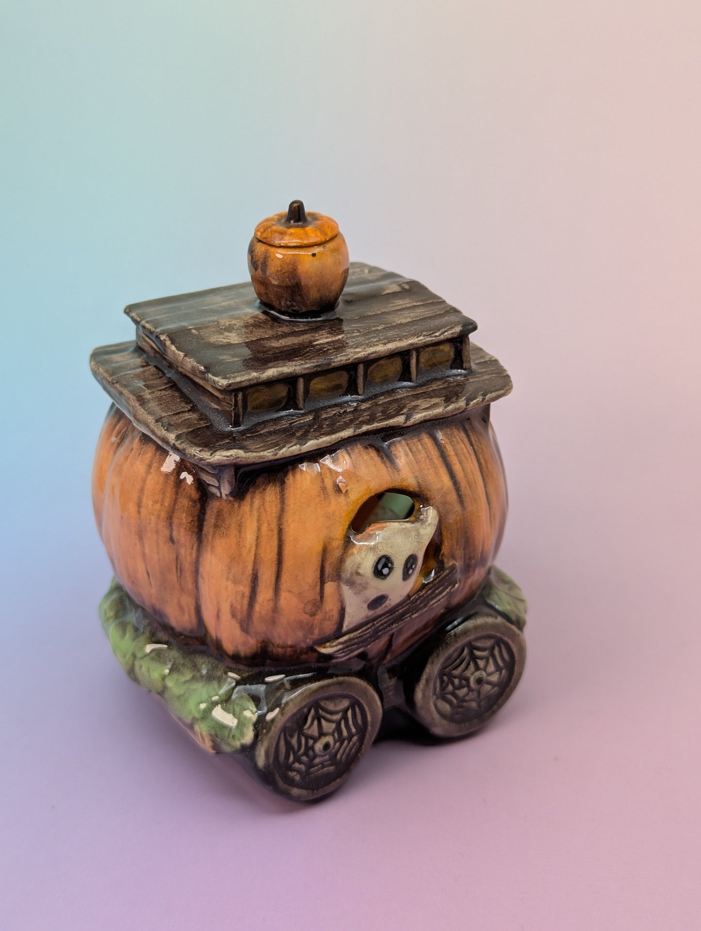 Pumpkin Train Car Ashtray/Incense Burner