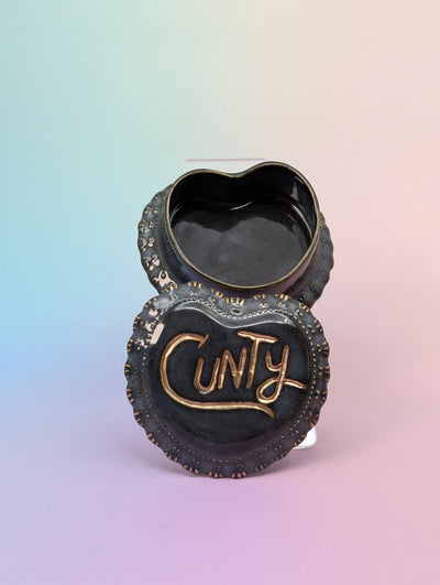 Cunt Frilled Heart Pillbox