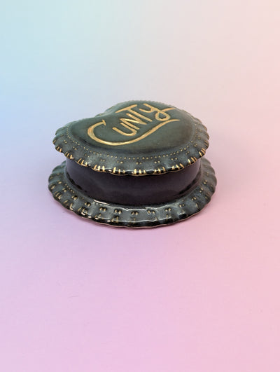 Cunt Frilled Heart Pillbox