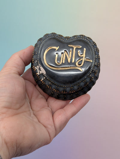 Cunt Frilled Heart Pillbox