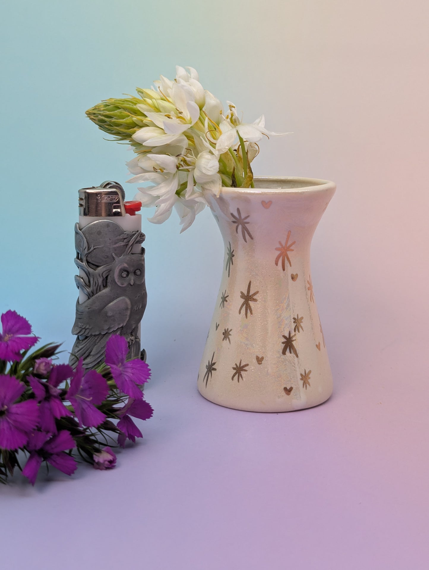 Bitchy Bud Vase W/Opalescent