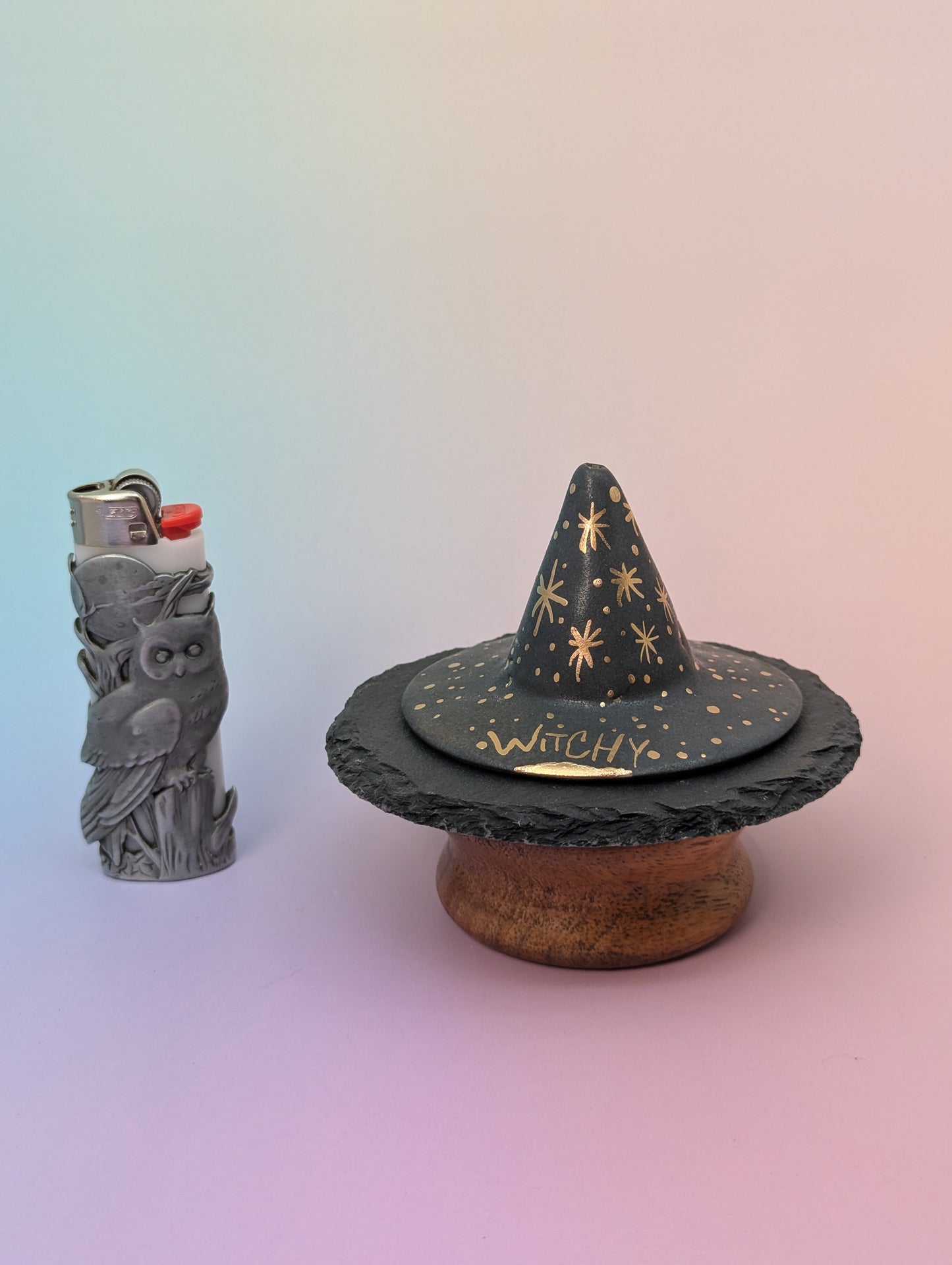 Witch Hat Incense Holder W/Slate Plate