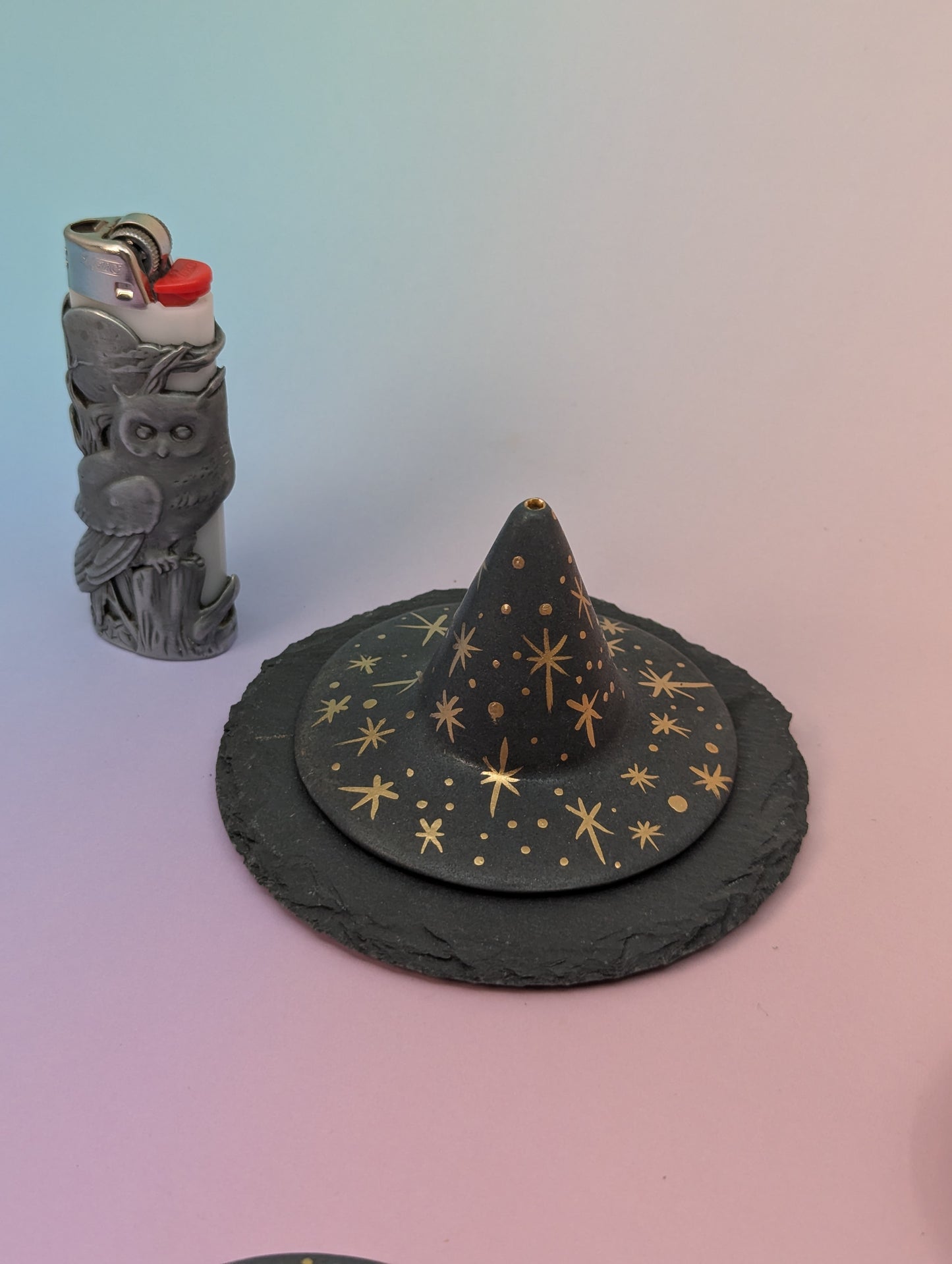 Witch Hat Incense Holder W/Slate Plate