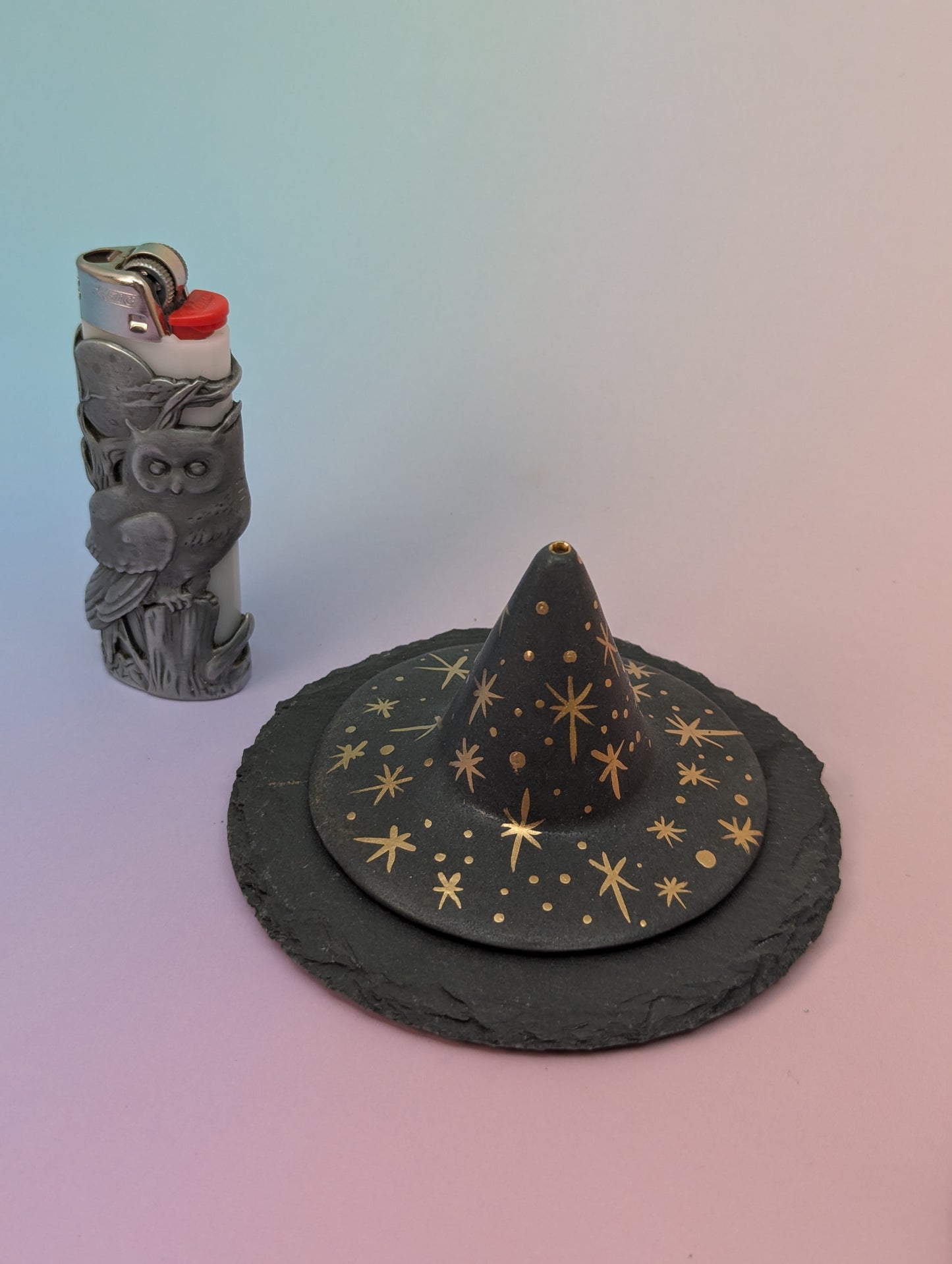 Witch Hat Incense Holder W/Slate Plate