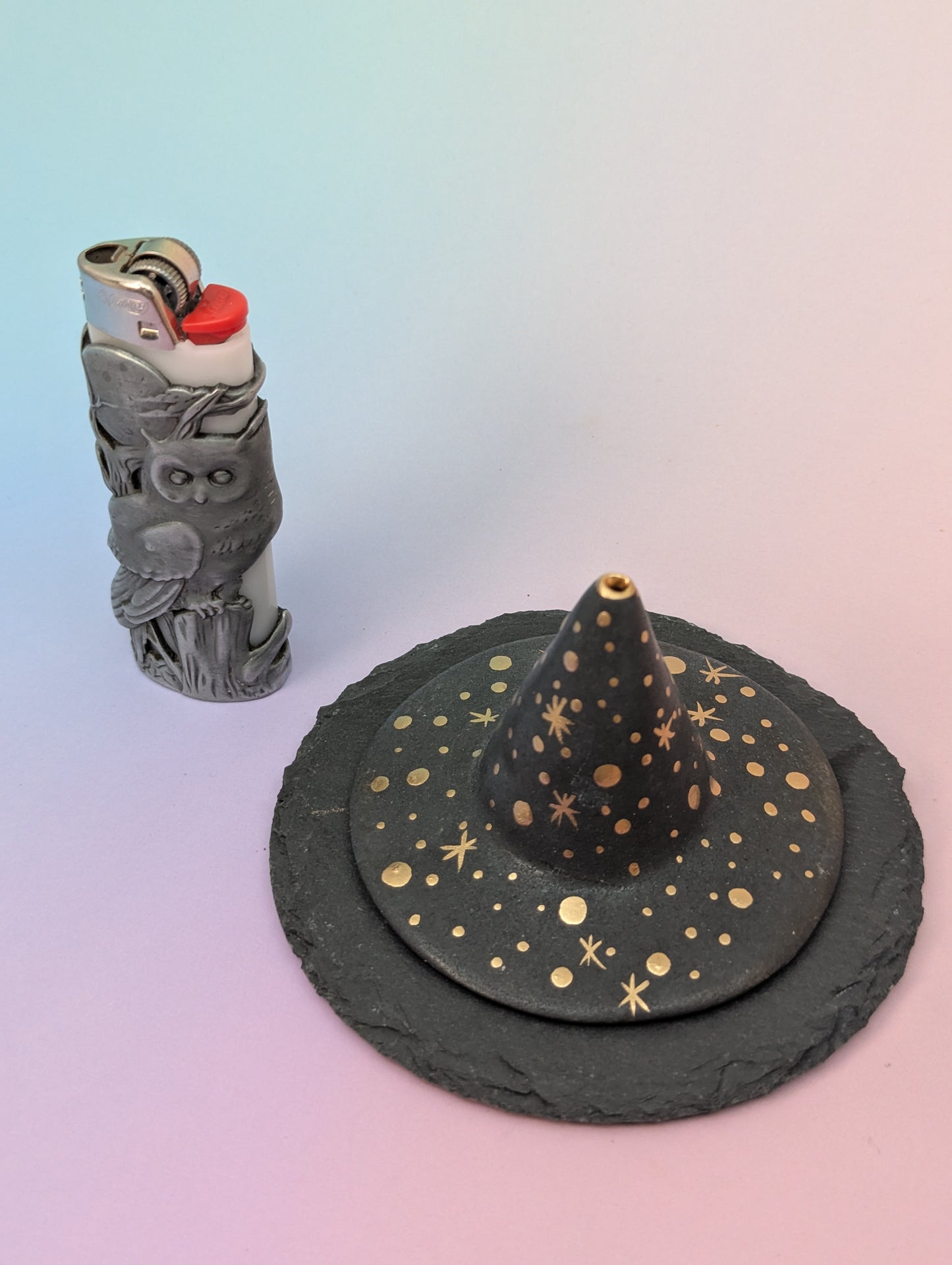 Witch Hat Incense Holder W/Slate Plate