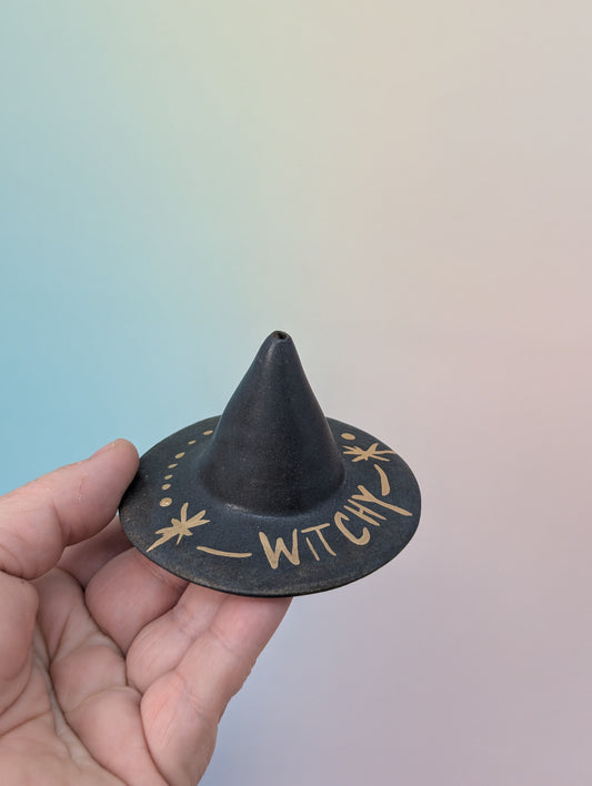 Witch Hat Incense Holder W/Slate Plate
