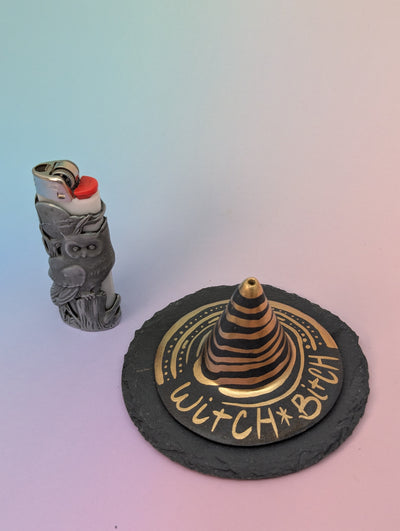 Witch Hat Incense Holder W/Slate Plate
