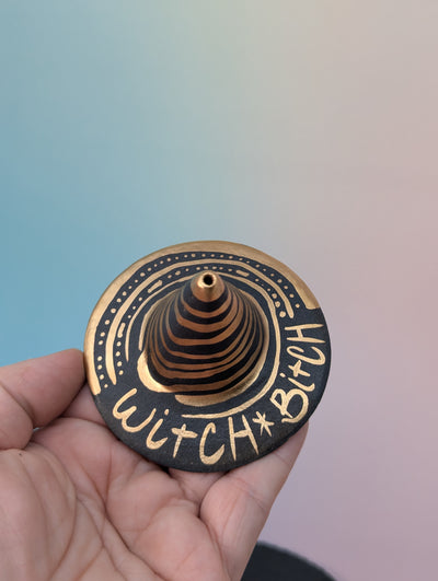 Witch Hat Incense Holder W/Slate Plate