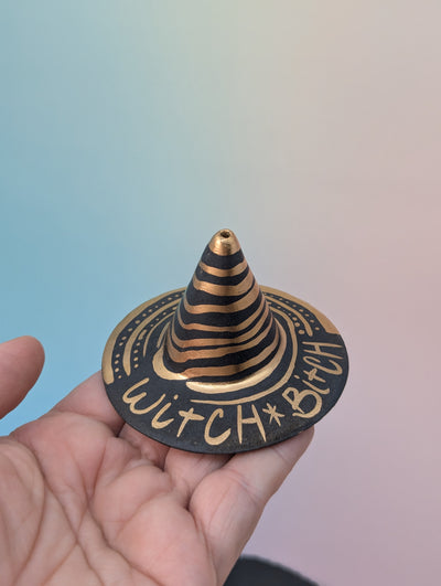 Witch Hat Incense Holder W/Slate Plate
