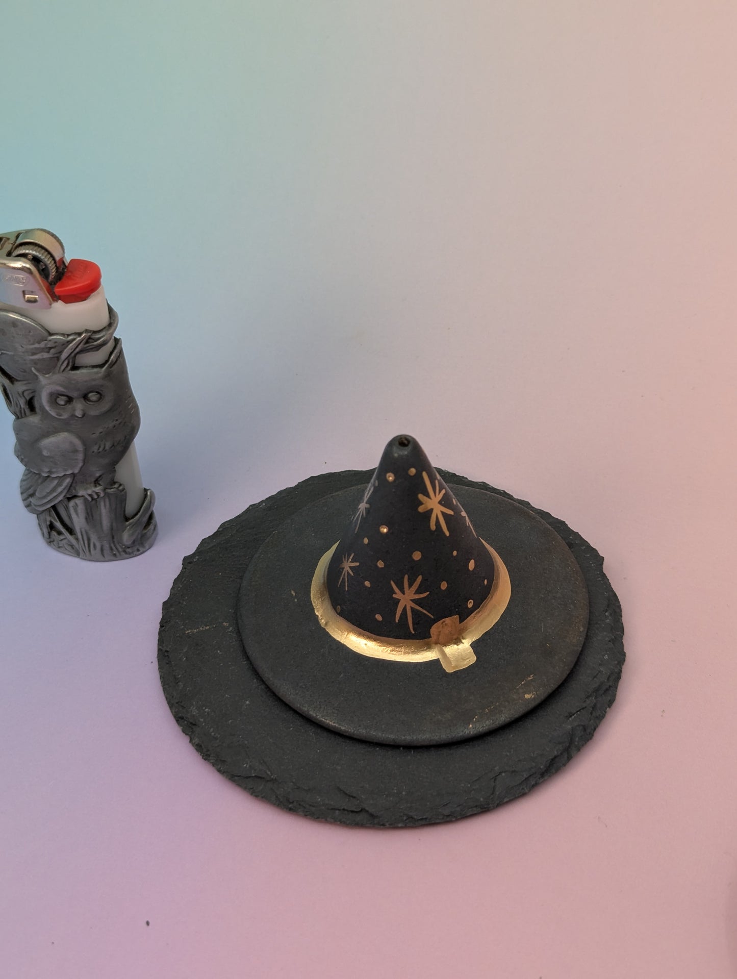 Witch Hat Incense Holder W/Slate Plate