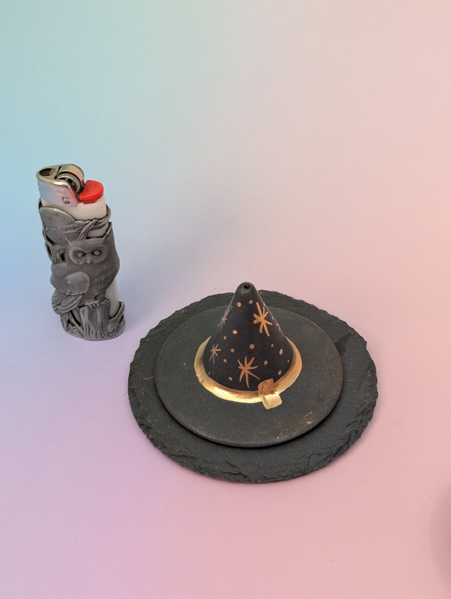 Witch Hat Incense Holder W/Slate Plate