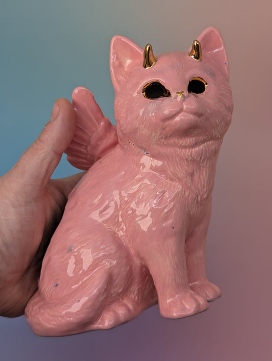 Devil Dink Ashtray W/Gold Accents