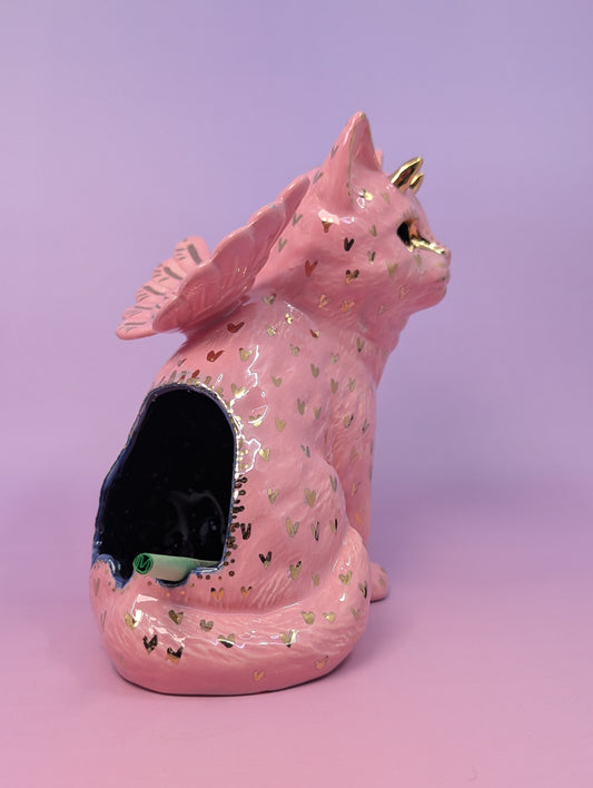 Mogwai Ashtray w/ Gold Glaze