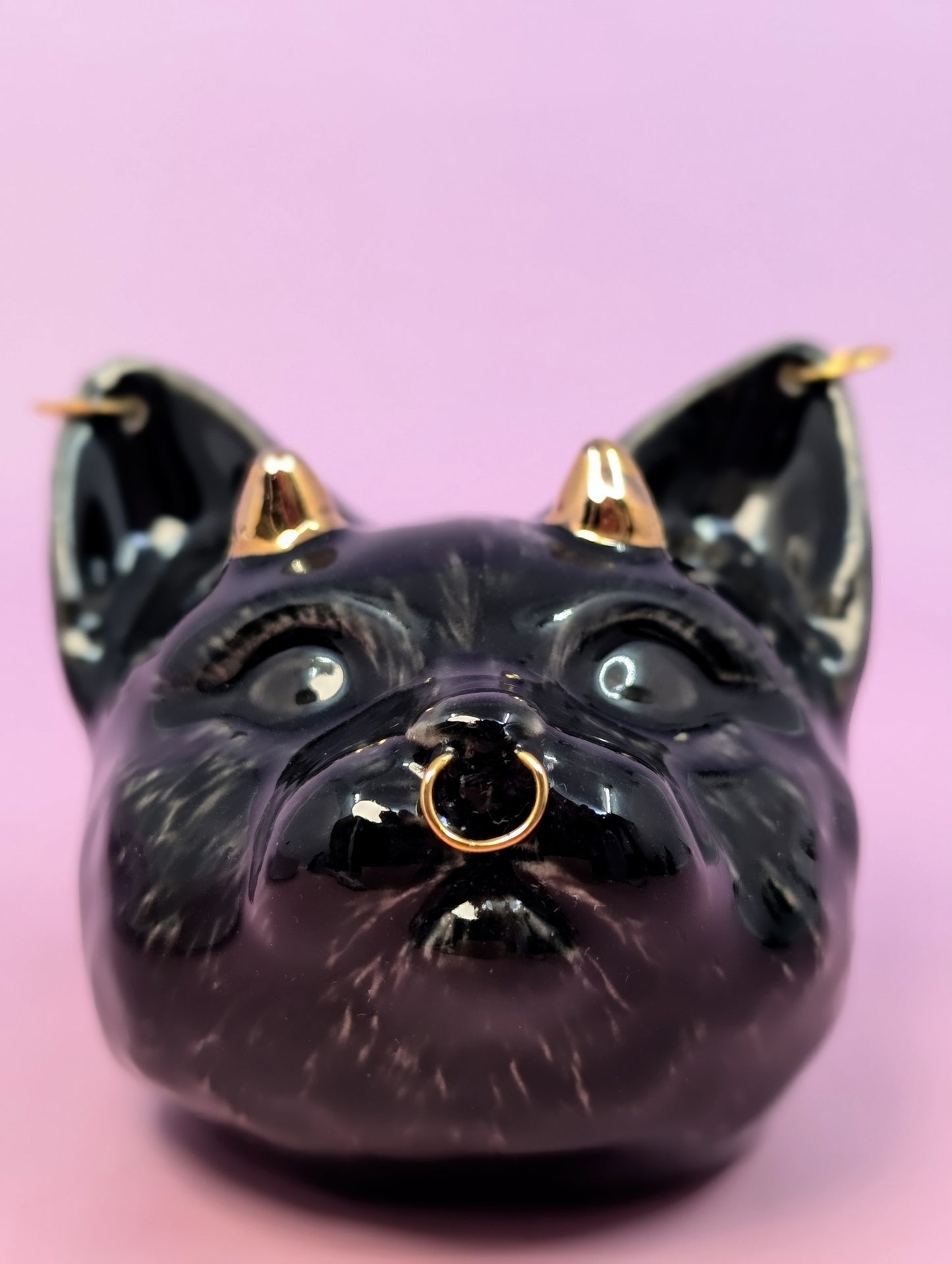 Devil Dink Ashtray w/ Gold Glaze