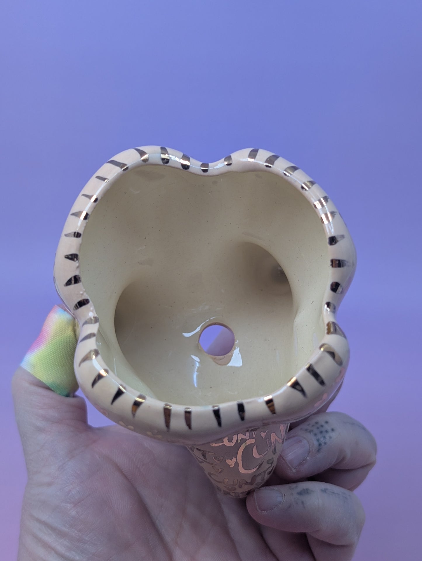 Cunty Molar Vase with Real Gold Glaze