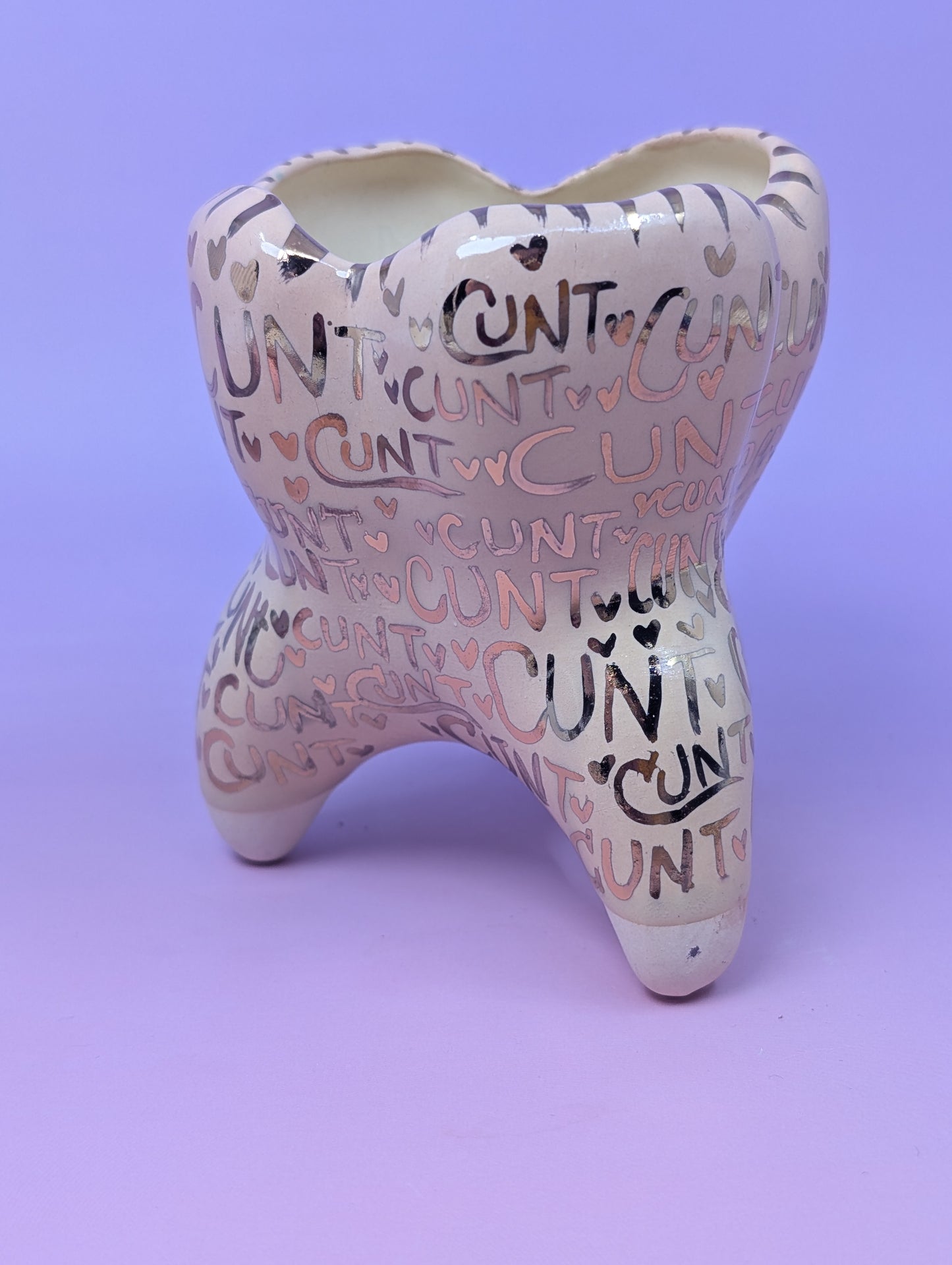 Cunty Molar Vase with Real Gold Glaze